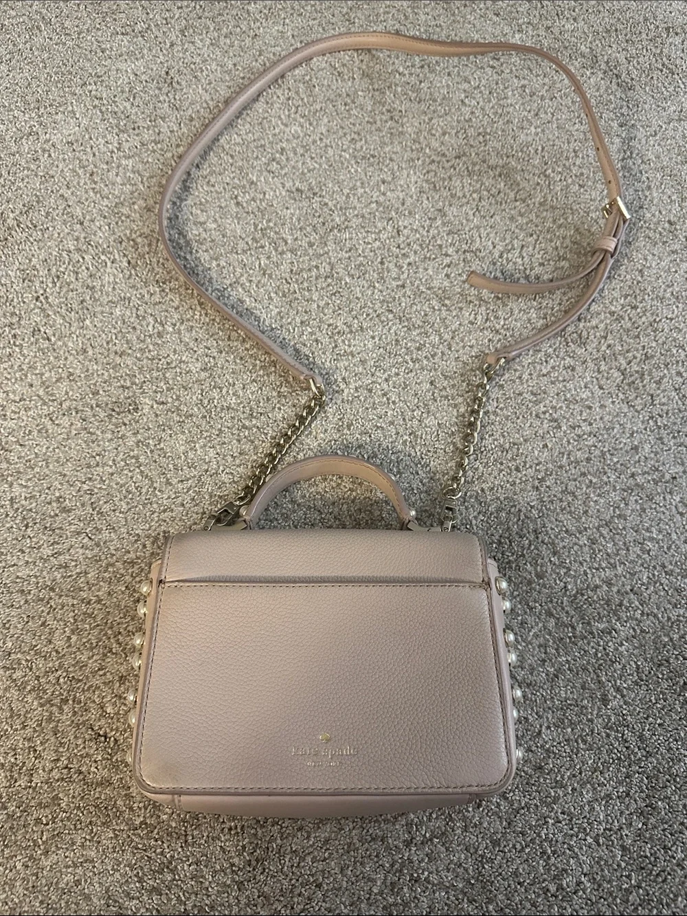 Kate spadeMaisie pearl -Embellished Light Pink Leather Crossbody Bag